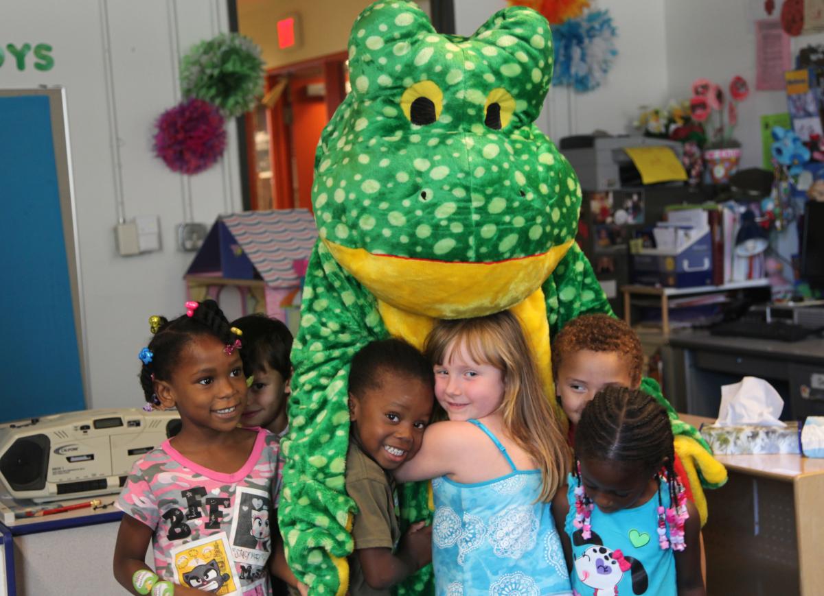 Ready Freddy greets youngsters at Weil PreK-5 in 2011