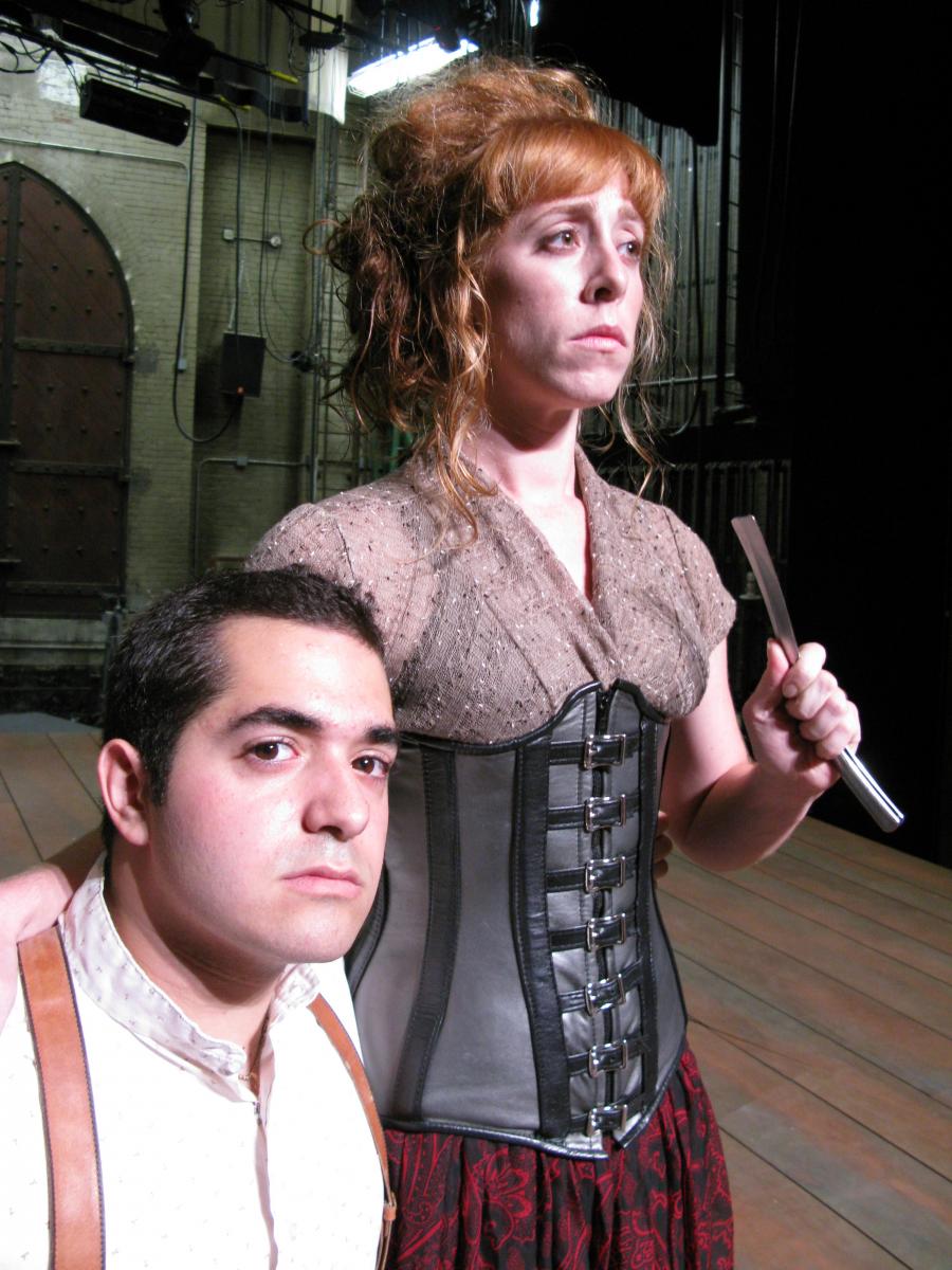 Rocky Paterra (left) as Tobias Ragg and Theo Allyn as Mrs. Lovett. 